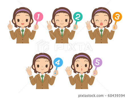 Illustration of a girl set high school junior high school student with a number tag Illustration of a girl set high school junior high school student with a number tag 68439394
