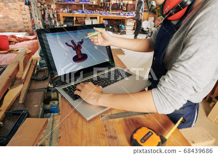 Carpenter making 3D model 68439686