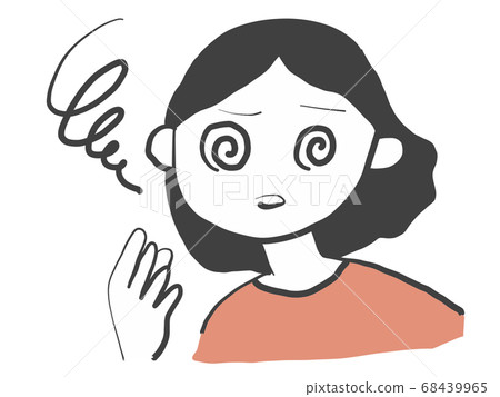 Illustration of a dizzy woman 68439965