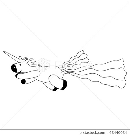 Unicorn smiling pooping a rainbow, fantasy cute character beast multicolored shit turd, lineart. Vector illustration isolated doodle style Unicorn smiling pooping a rainbow, fantasy cute character beast multicolored shit turd, lineart. Vector illustration isolated doodle style 68440084