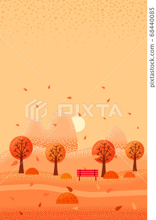 Autumn landscape october month. Season banner for calendar pages cover baner poster. Minimal trendy style isolated vector 68440085