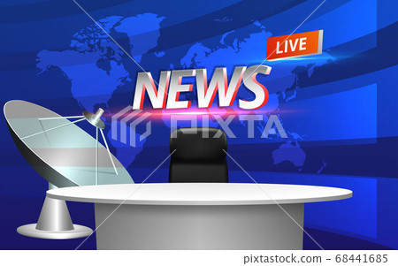 White Table And Lcds Background In The News Stock Illustration