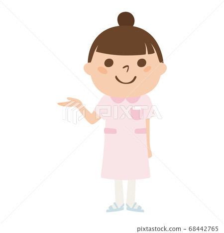 Illustration of female nurse. A woman who uses her hands to guide her. Illustration of female nurse. A woman who uses her hands to guide her. 68442765