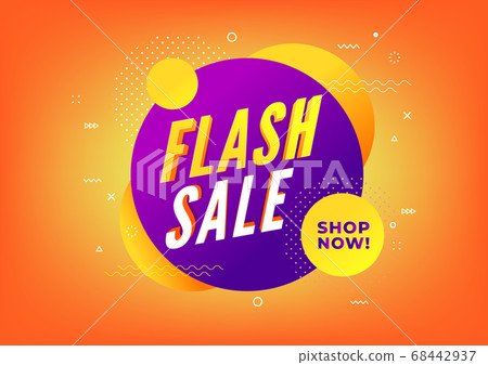 Flash sale banner design template. Special offer banner. 68442937