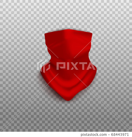 Colorful red face scarf bandana mockup isolated on transparent background Colorful red face scarf bandana mockup isolated on transparent background 68443971