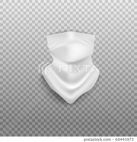 Bandana knotted in gangster or western style realistic vector mockup isolated. 68443973