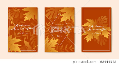 Golden maple leaves brochure set Golden maple leaves brochure set 68444318