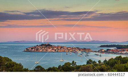 Panoramic view of Adriatic coast with The 68444517
