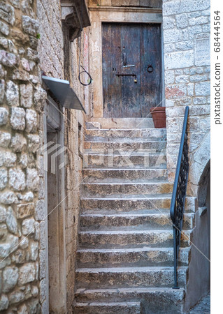 Historic street in Trogir, an ancient town and Historic street in Trogir, an ancient town and 68444564
