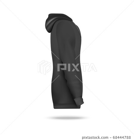Unisex gray hoodie sweatshirt realistic mockup vector illustration isolated. Unisex gray hoodie sweatshirt realistic mockup vector illustration isolated. 68444788