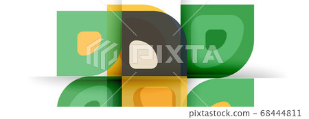 Set of vector modern geometric abstract backgrounds with repeating abstract round shapes patterns and shadow effects Set of vector modern geometric abstract backgrounds with repeating abstract round shapes patterns and shadow effects 68444811