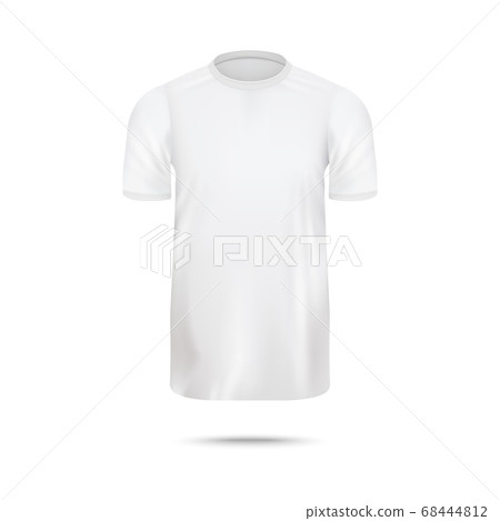 Male white sport t-shirt mockup front realistic vector illustration isolated. Male white sport t-shirt mockup front realistic vector illustration isolated. 68444812