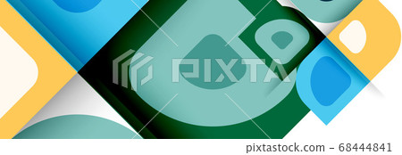Set of vector modern geometric abstract backgrounds with repeating abstract round shapes patterns and shadow effects 68444841