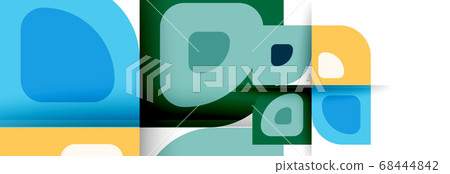 Set of vector modern geometric abstract backgrounds with repeating abstract round shapes patterns and shadow effects 68444842