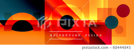Neo memphis geometric pattern with circles, squares and lines. Pop art abstract background for covers, banners, flyers and posters and other templates 68444843