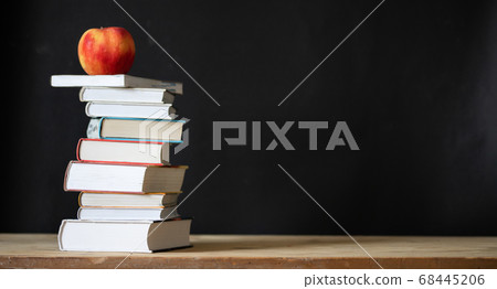 back to school concept pile of books against back to school concept pile of books against 68445206