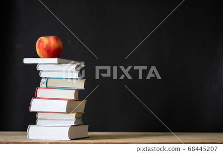 back to school concept pile of books against back to school concept pile of books against 68445207