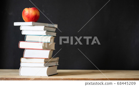 back to school concept pile of books against back to school concept pile of books against 68445209