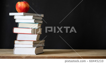 back to school concept pile of books against back to school concept pile of books against 68445210
