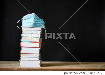 back to school during covid pandemic pile of books back to school during covid pandemic pile of books 68445212