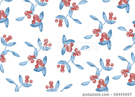Checkered berry pattern illustration 68445697