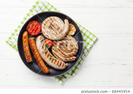Hot spicy grilled sausages Hot spicy grilled sausages 68445954