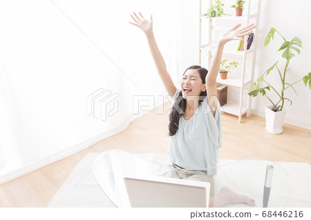 Rejoicing woman Rejoicing woman 68446216