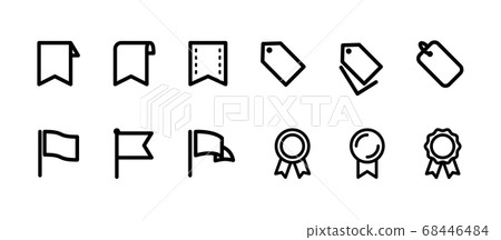 Set of icons such as ribbons and tags/favorites/web/frames/checks/marks 68446484