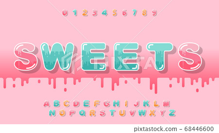 Sweet alphabet in cartoon style for kid Sweet alphabet in cartoon style for kid 68446600