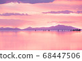 Uyuni salt lake dyed in pink 68447506