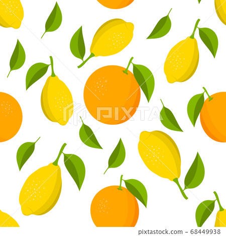 Citrus pattern. Tropic fruit background with 68449938