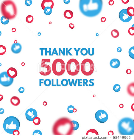 Thank you 5000 followers background with falling Thank you 5000 followers background with falling 68449965