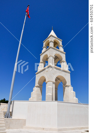Canakkale, Turkey - 24 June 2011: 57th Infantry Regiment Monument and cemetery. The 57th Infantry Regiment was a regiment of the Ottoman Army during World War I. 68450701