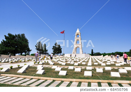 Canakkale, Turkey - 24 June 2011: 57th Infantry Regiment Monument and cemetery. The 57th Infantry Regiment was a regiment of the Ottoman Army during World War I. 68450706