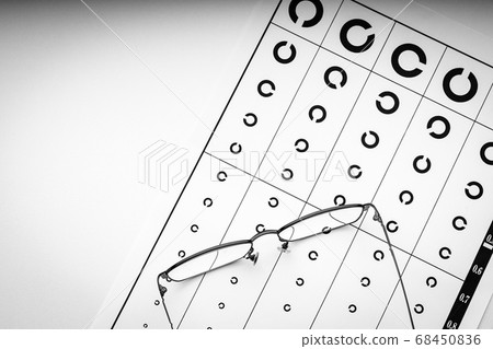 Glasses and eyesight test chart 68450836