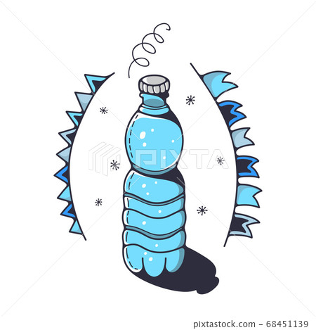 Water bottle single icon. Isolated on white background. Doodle vector illustration. Water bottle single icon. Isolated on white background. Doodle vector illustration. 68451139