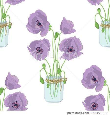 Colorful floral seamless pattern with hand drawn Colorful floral seamless pattern with hand drawn 68451199