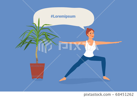 beautiful girl is doing standing yoga pose, place 68451262