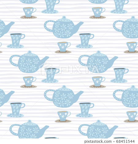Seamless doodle pattern with hand drawn tea Seamless doodle pattern with hand drawn tea 68451544