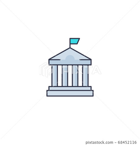 municipal building icon on white, vector municipal building icon on white, vector 68452116