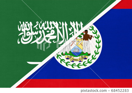 Saudi Arabia and Belize, symbol of national flags 68452283
