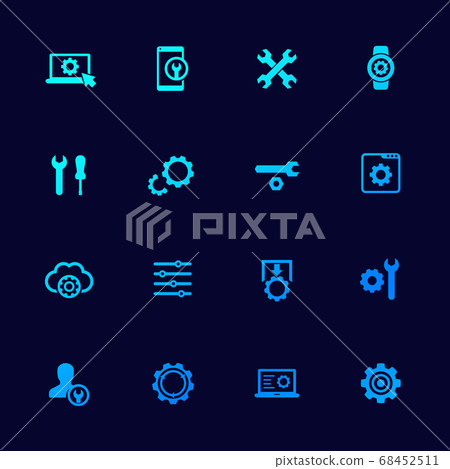 settings, options icons set with gears, vector settings, options icons set with gears, vector 68452511