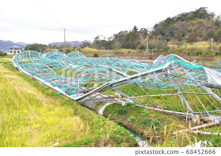 Buildings and houses damaged by strong winds 68452666