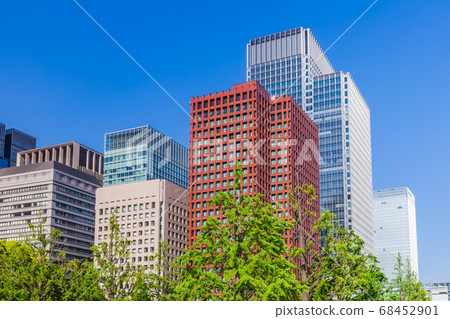 新鮮的綠樹和丸之內建築群 新鮮的綠樹和丸之內建築群 68452901