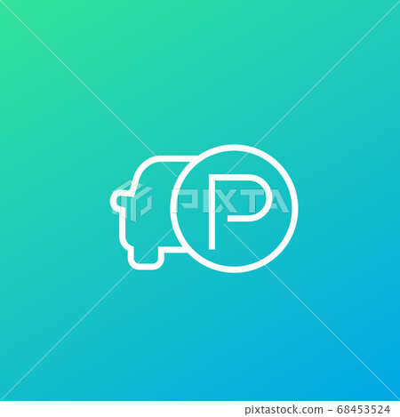 parking lot icon, linear design parking lot icon, linear design 68453524