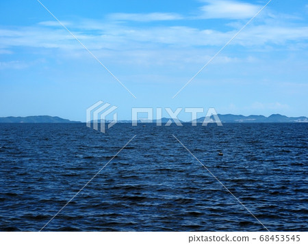 Scenery of the Harima Nada Island archipelago seen from the coast of Tsubo, west of Aioi Bay 68453545