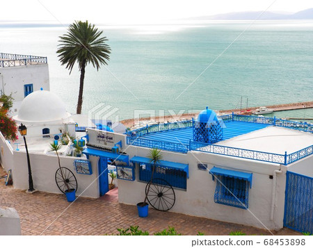 Cafe Sidi Chaban on Sidi Bou Said, a town on the coast of Cartago 68453898
