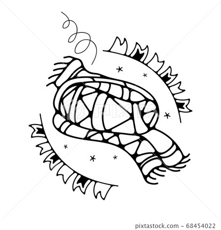 Doodle vector illustration with scarf. Isolated on white background. Doodle vector illustration with scarf. Isolated on white background. 68454022
