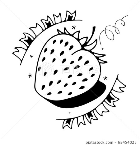 Doodle vector illustration with strawberry. Isolated on white background. Doodle vector illustration with strawberry. Isolated on white background. 68454023