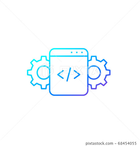 Code optimization line icon on white 68454055